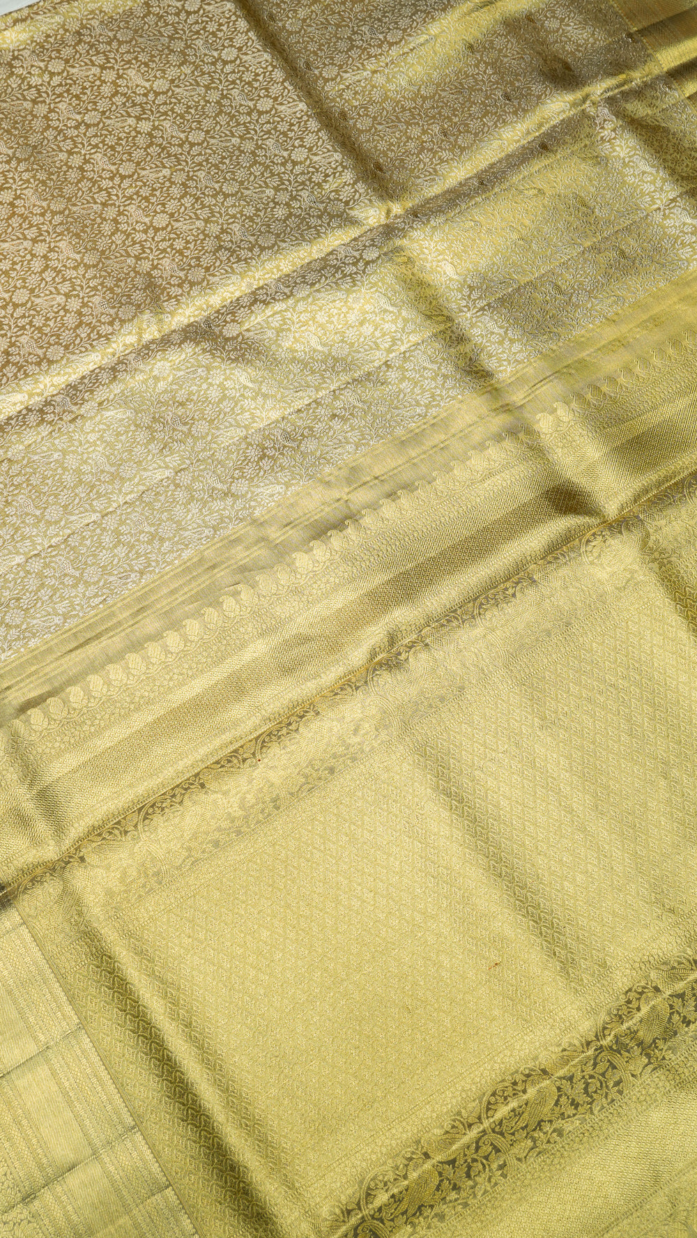 Designer Golden Kanjivaram Silk Saree