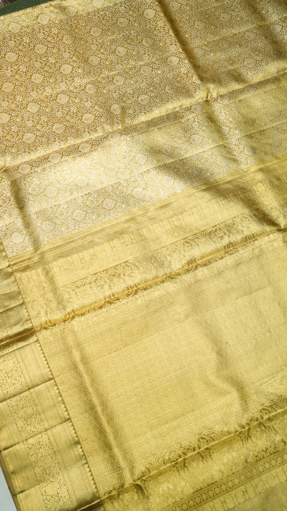 Designer Golden Kanjivaram Silk Saree