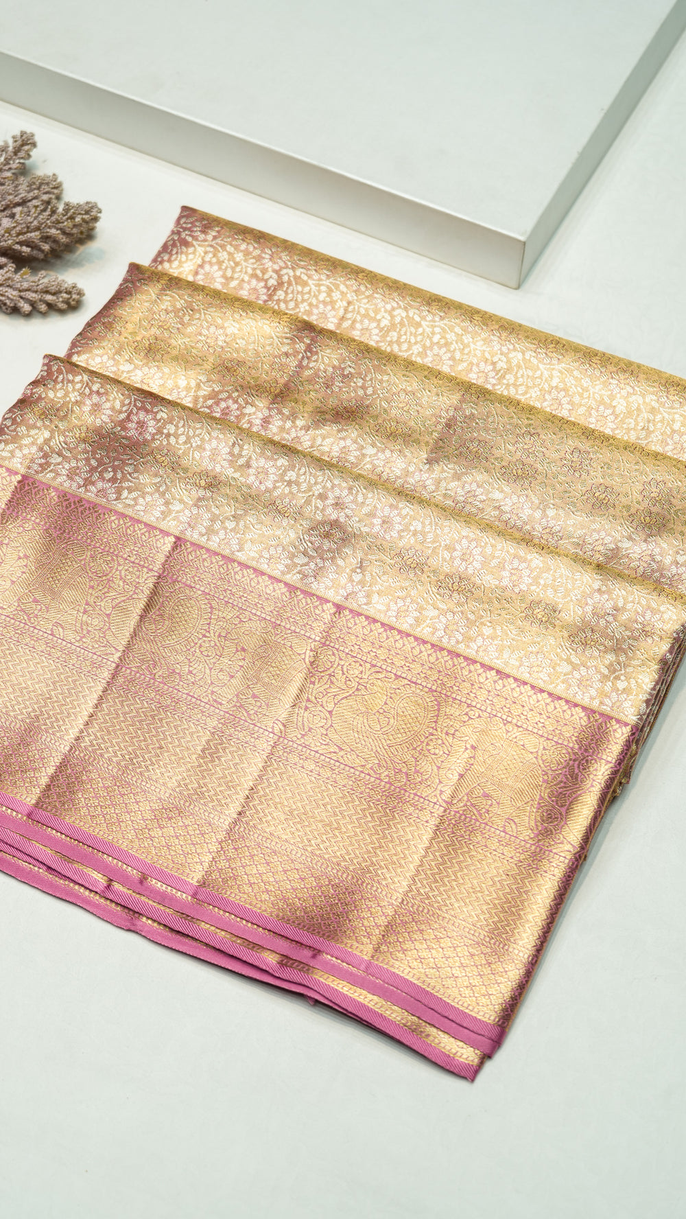 Designer Golden Kanjivaram Silk Saree