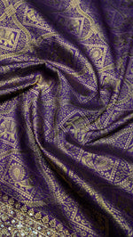 Designer Purple Kanjivaram Silk Saree