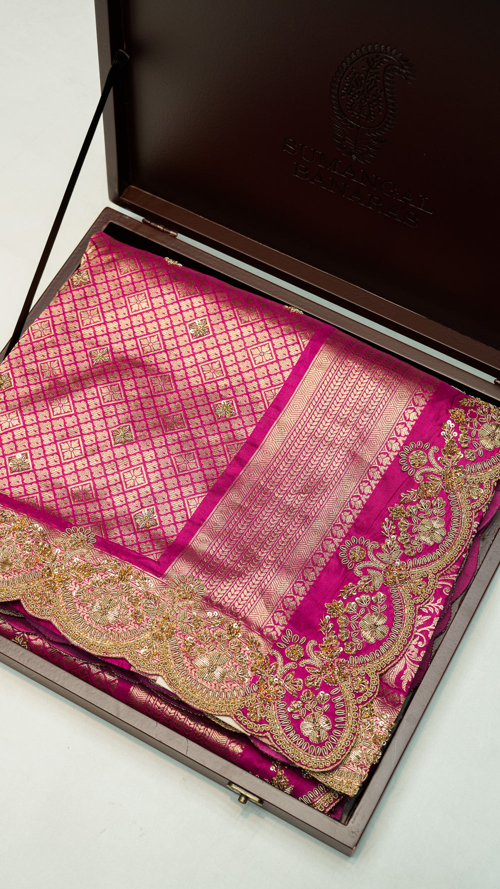 Designer Rani Pink Pure Silk Saree