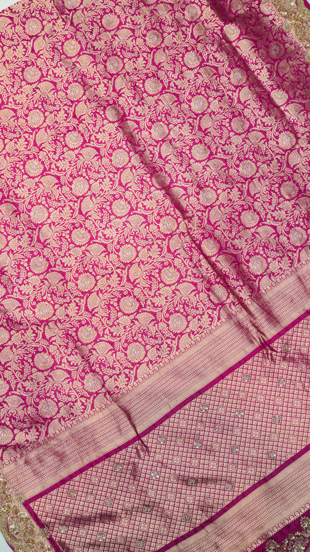 Designer Rani Pink Pure Silk Saree