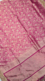 Designer Rani Pink Pure Silk Saree