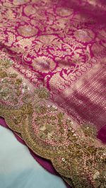 Designer Rani Pink Pure Silk Saree
