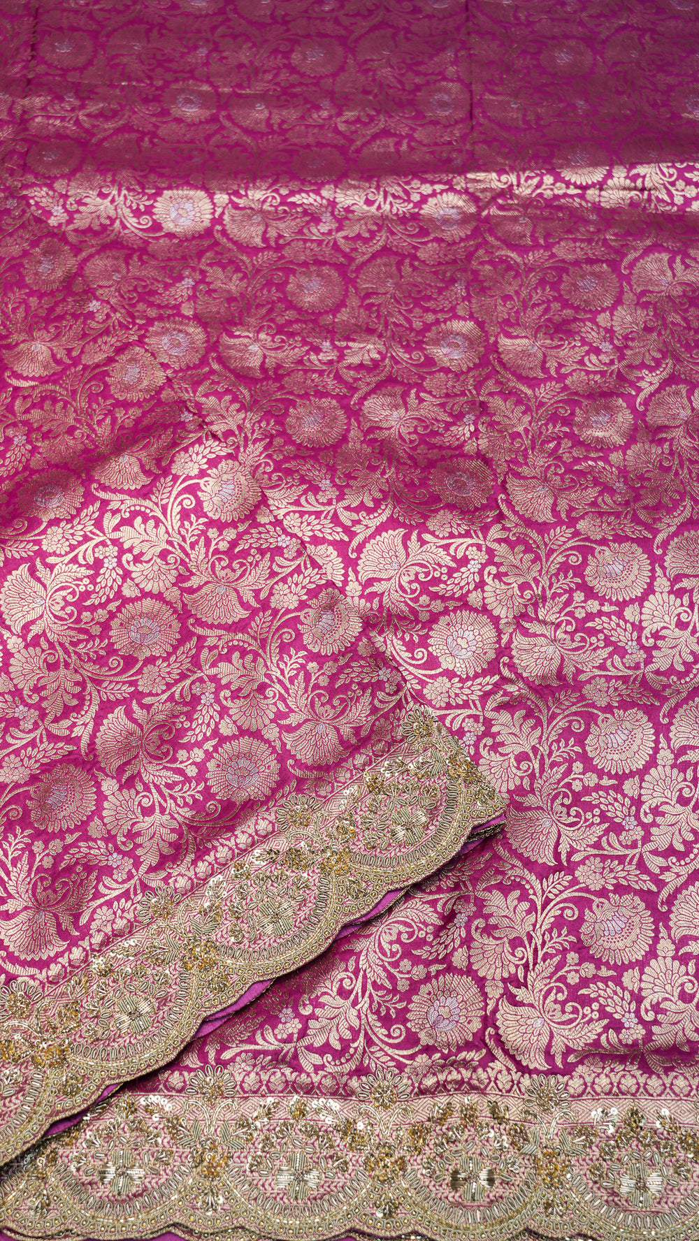 Designer Rani Pink Pure Silk Saree
