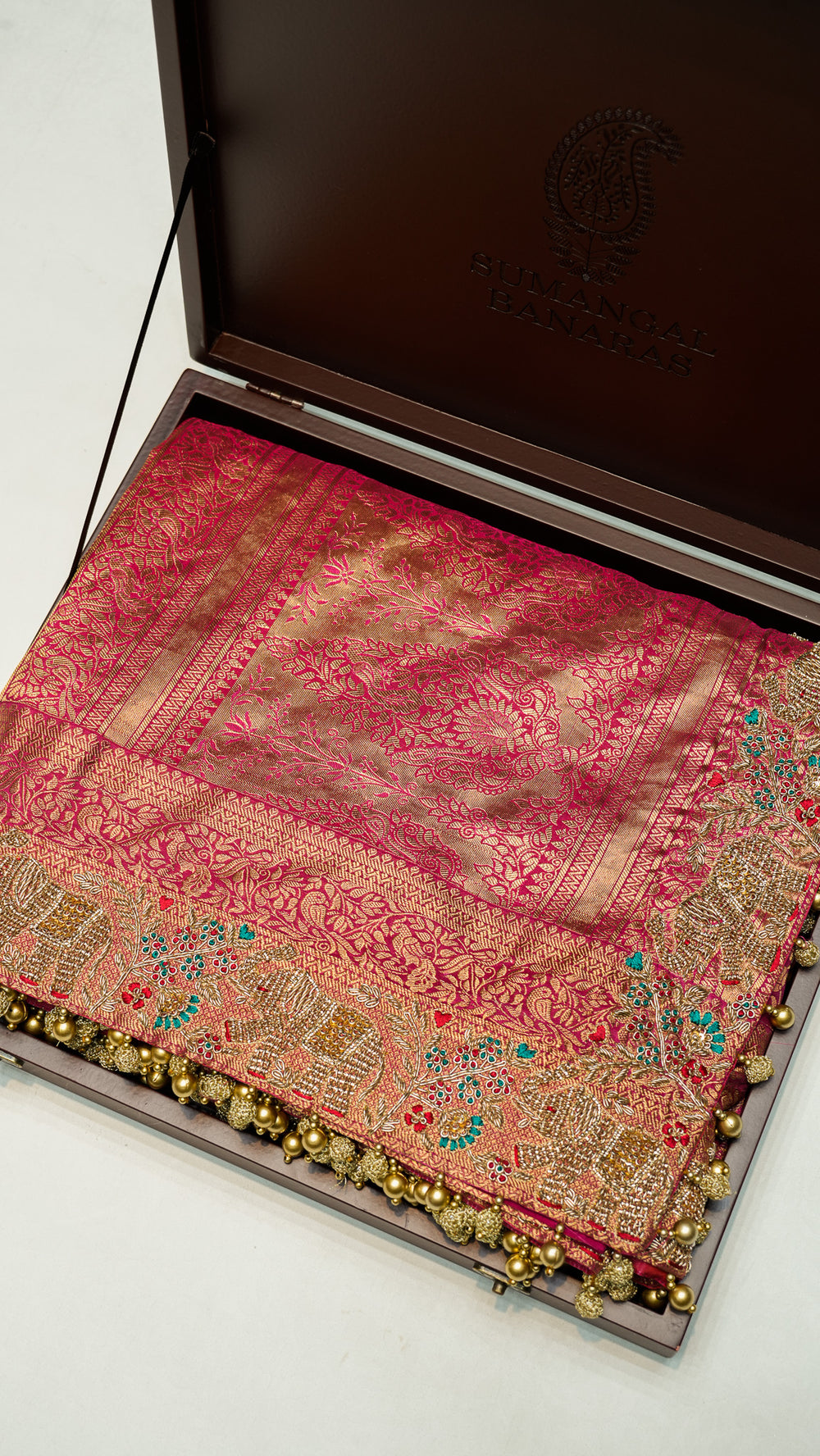 Designer Hot Pink Kanjivaram Silk Saree