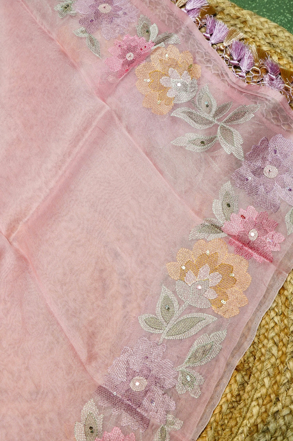 Designer Baby Pink Organza Suit