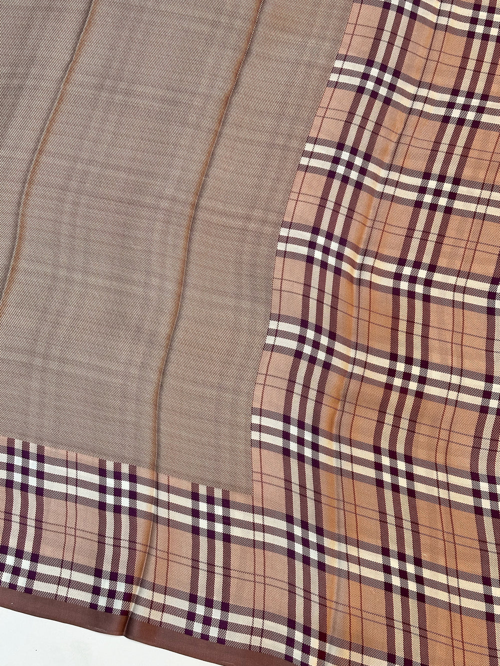 Cinnamon Brown Stripe Mashru Silk  Handwoven Banarasi Saree