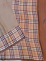 Cinnamon Brown Stripe Mashru Silk  Handwoven Banarasi Saree