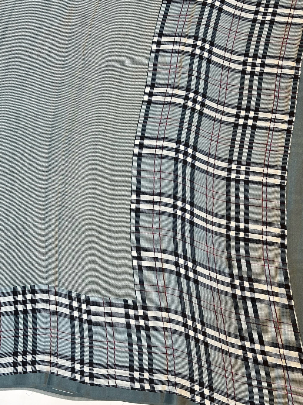 Slate Blue Stripe Mashru Silk  Handwoven Banarasi Saree