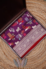 Handwoven Purple Banarasi Katan Silk Saree