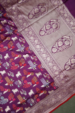 Handwoven Purple Banarasi Katan Silk Saree