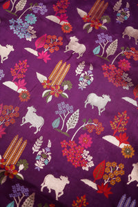 Handwoven Purple Banarasi Katan Silk Saree