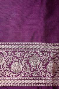 Handwoven Purple Banarasi Katan Silk Saree