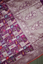 Handwoven Purple Banarasi Katan Silk Saree