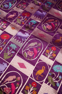 Handwoven Purple Banarasi Katan Silk Saree