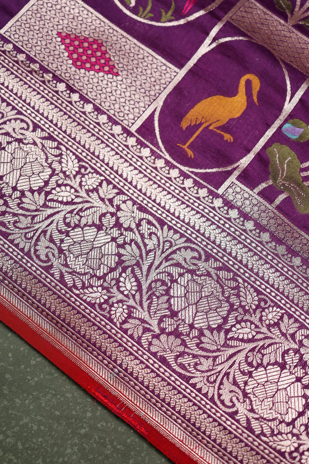 Handwoven Purple Banarasi Katan Silk Saree