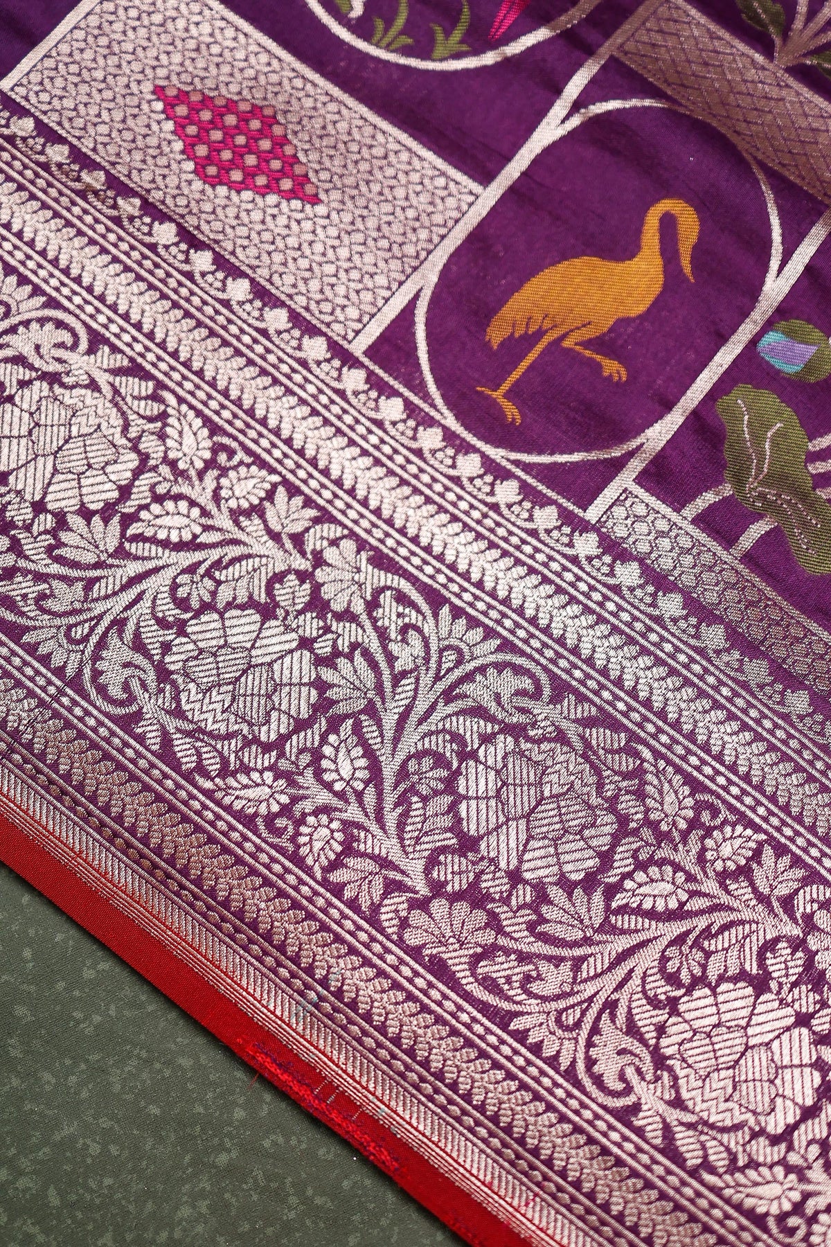 Handwoven Purple Banarasi Katan Silk Saree