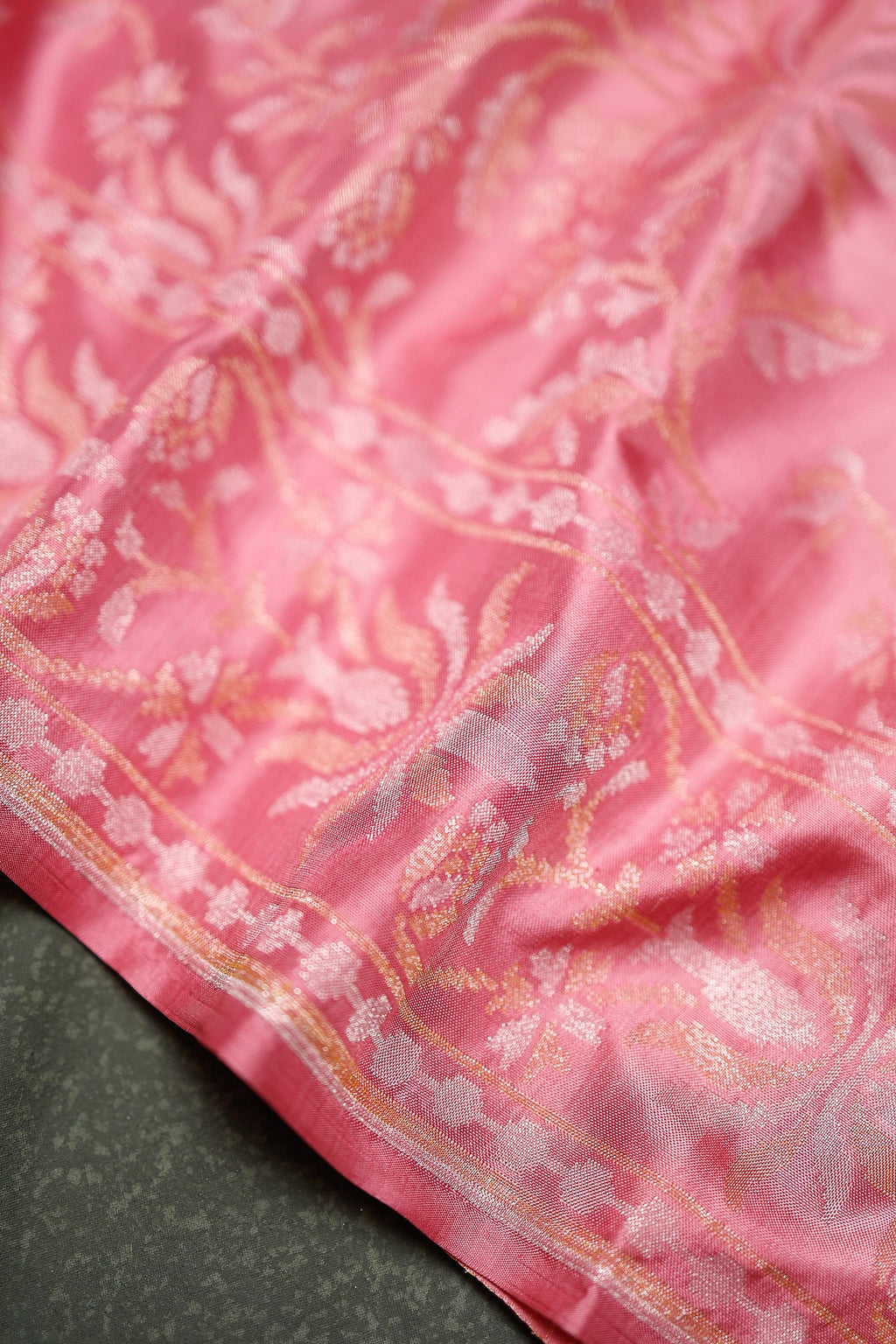 Handwoven Baby Pink Banarasi Katan Silk Saree