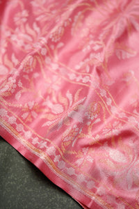 Handwoven Baby Pink Banarasi Katan Silk Saree