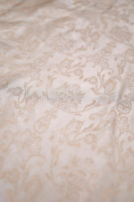 Handwoven Cream Banarasi Mashru Silk Saree