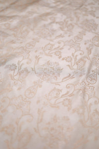 Handwoven Cream Banarasi Mashru Silk Saree