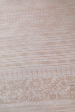 Handwoven Cream Banarasi Mashru Silk Saree