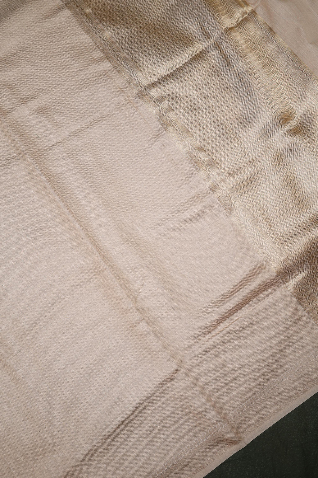 Handwoven Cream Banarasi Tussar Silk Saree