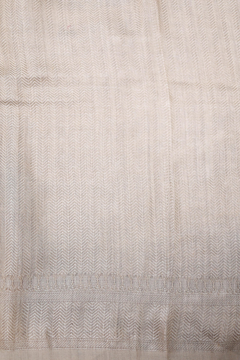 Handwoven Cream Banarasi Tussar Silk Saree