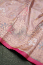 Handwoven Pastel Mauve Banarasi Katan Silk Saree