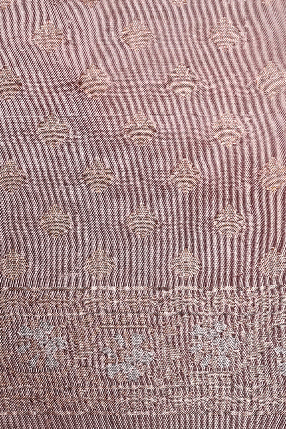 Handwoven Pastel Mauve Banarasi Katan Silk Saree