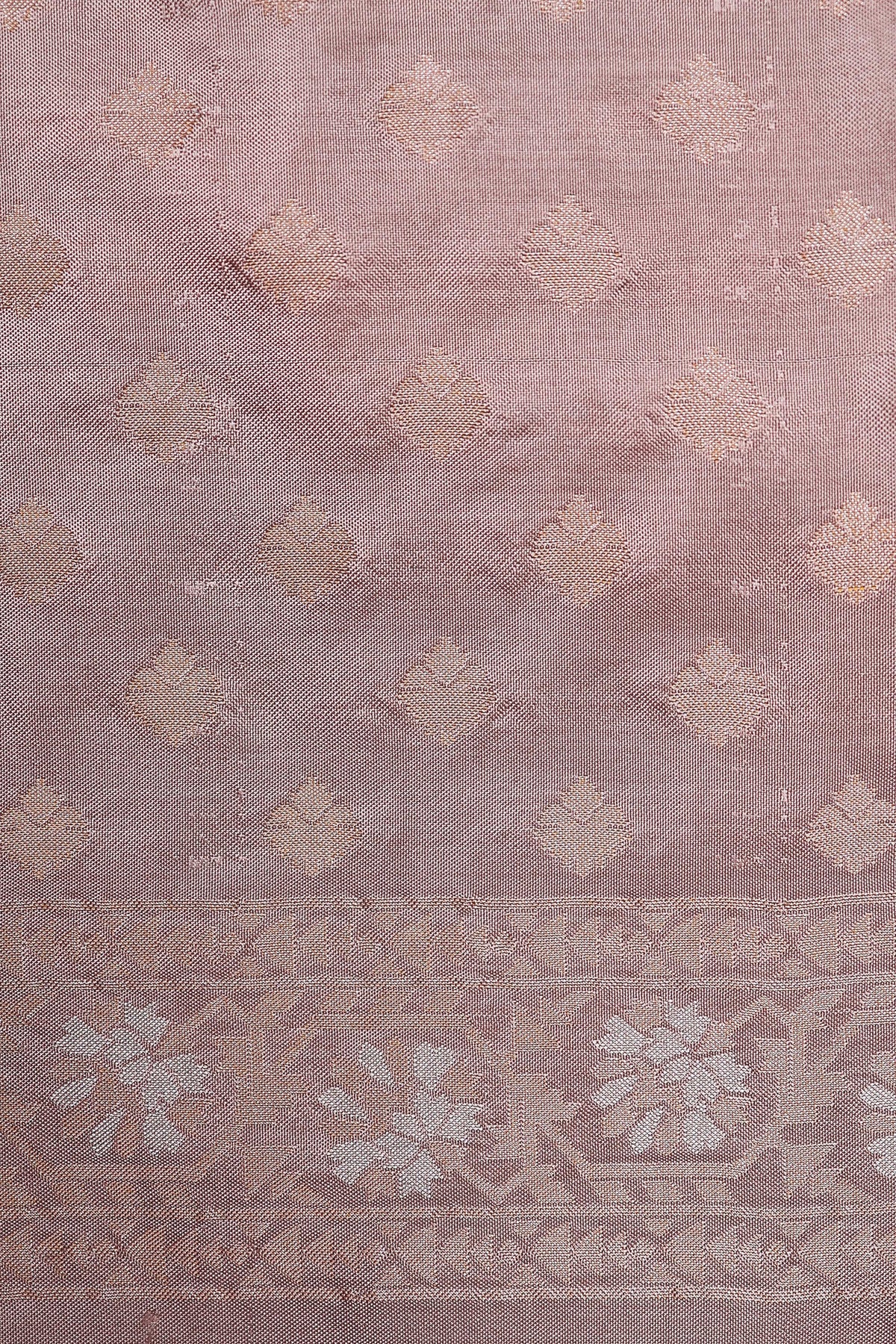 Handwoven Pastel Mauve Banarasi Katan Silk Saree