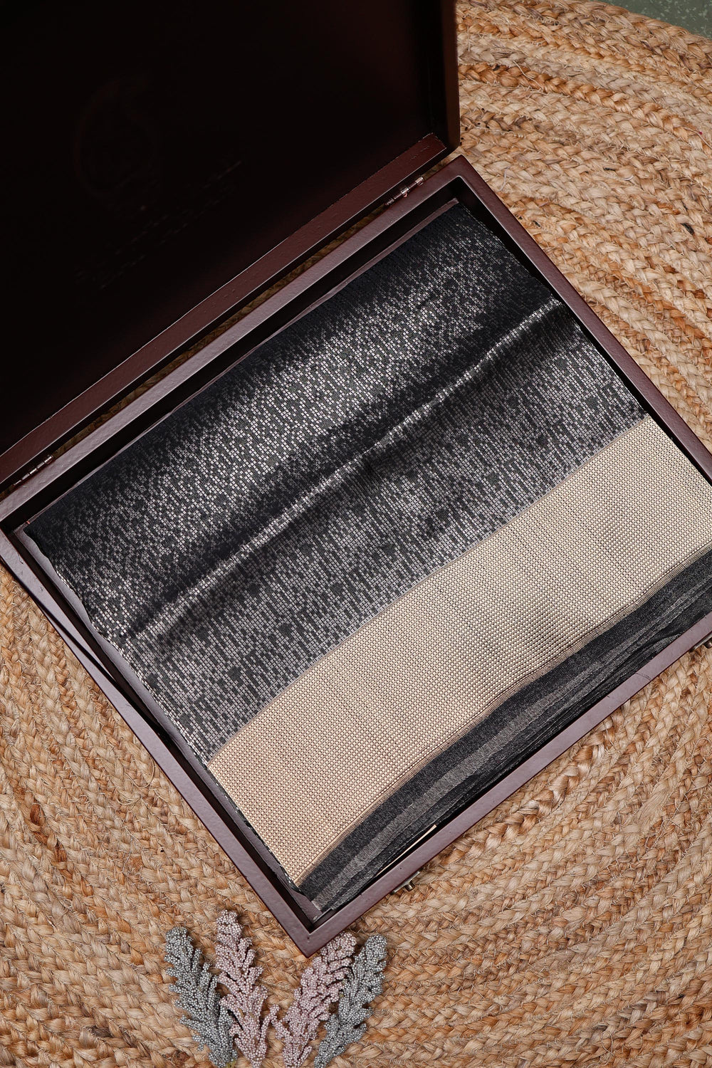 Handwoven Black Banarasi Tissue Katan silk Saree
