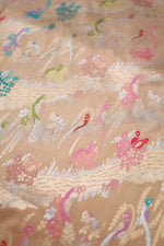 Handwoven Beige Banarasi Katan Silk Saree
