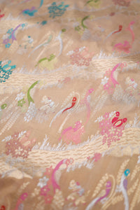 Handwoven Beige Banarasi Katan Silk Saree