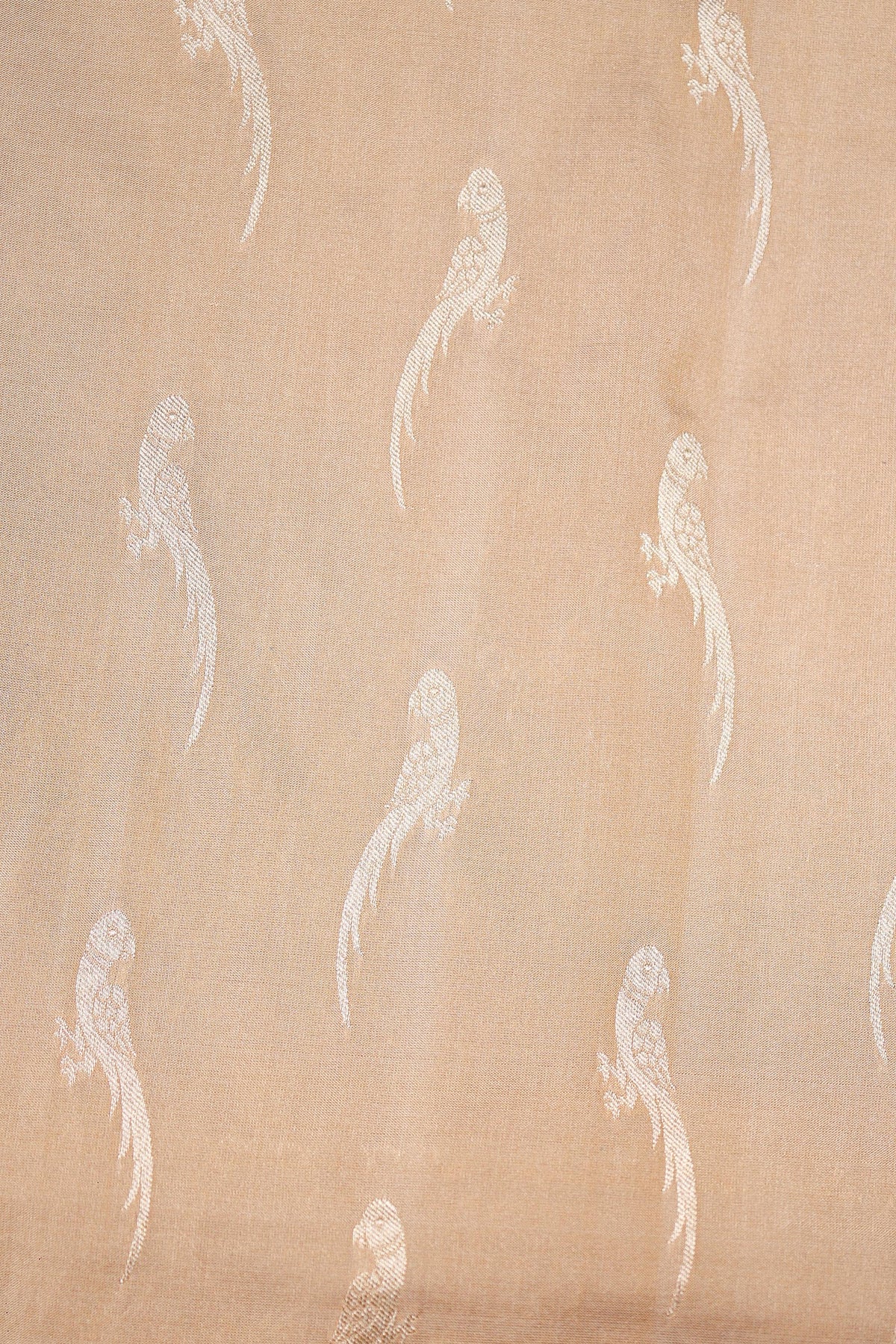 Handwoven Beige Banarasi Katan Silk Saree