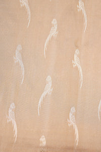 Handwoven Beige Banarasi Katan Silk Saree