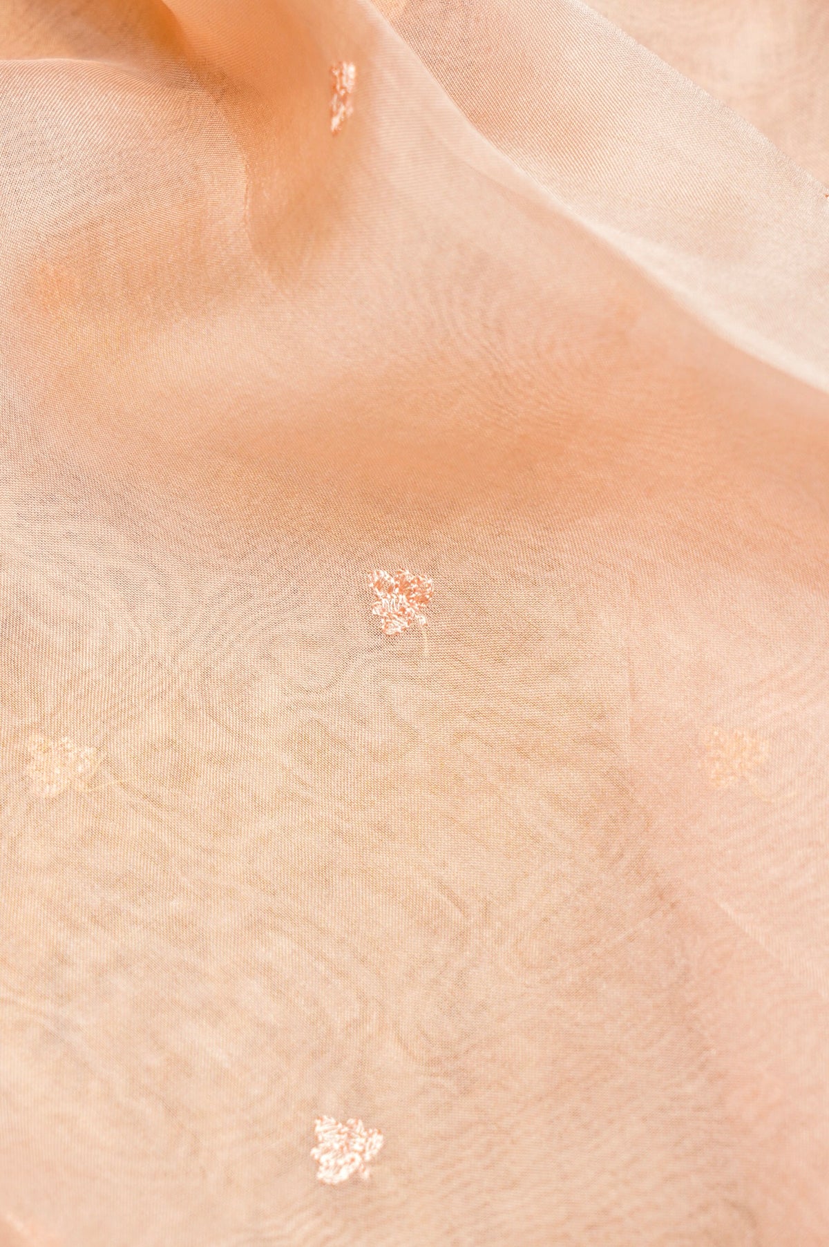 Designer Peach Organza Suit