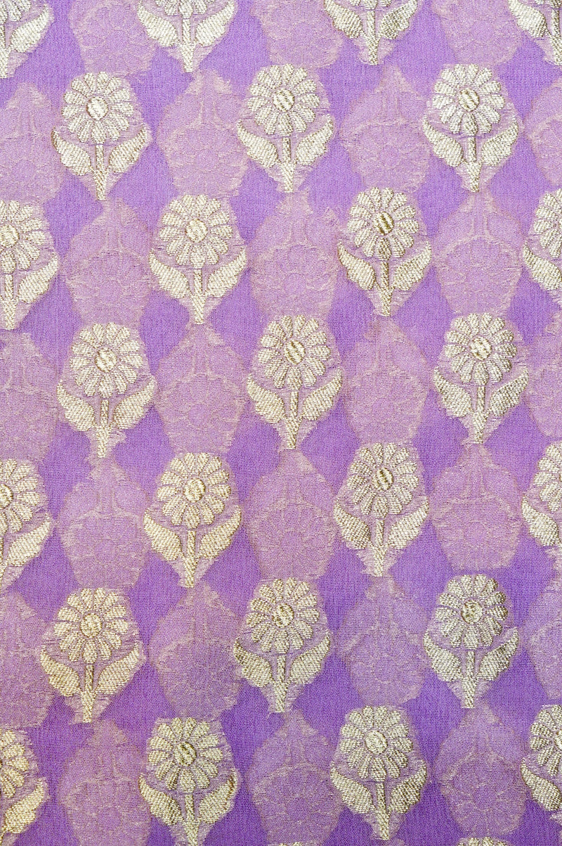 Handwoven Purple Banarasi Khaddi Georgette Suit