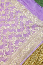 Handwoven Purple Banarasi Khaddi Georgette Suit