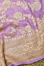 Handwoven Purple Banarasi Khaddi Georgette Suit