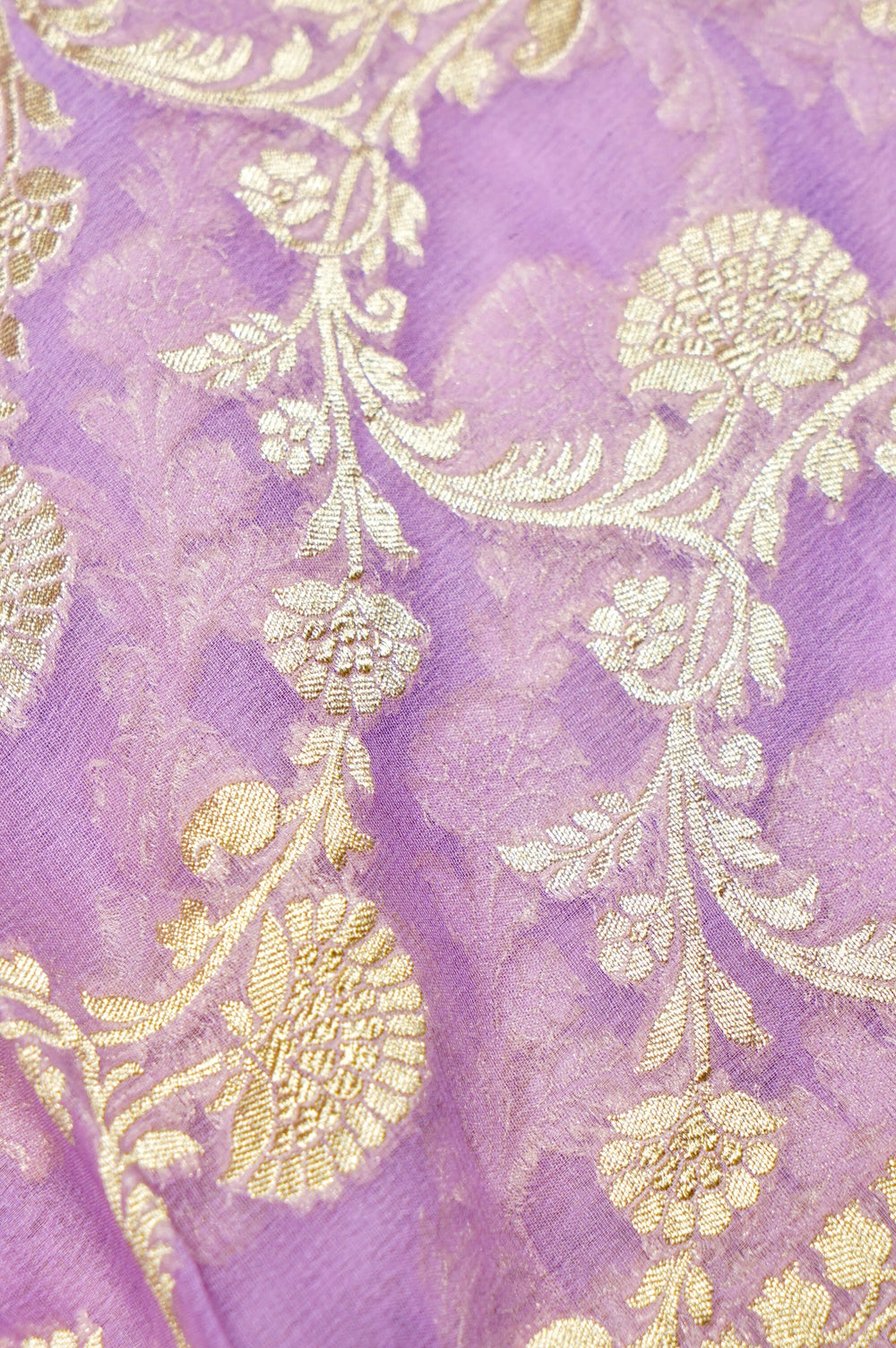 Handwoven Purple Banarasi Khaddi Georgette Suit
