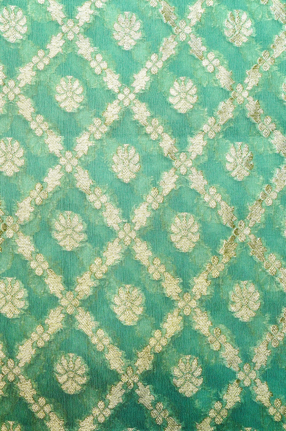Handwoven Rama Green Banarasi Khaddi Georgette Suit
