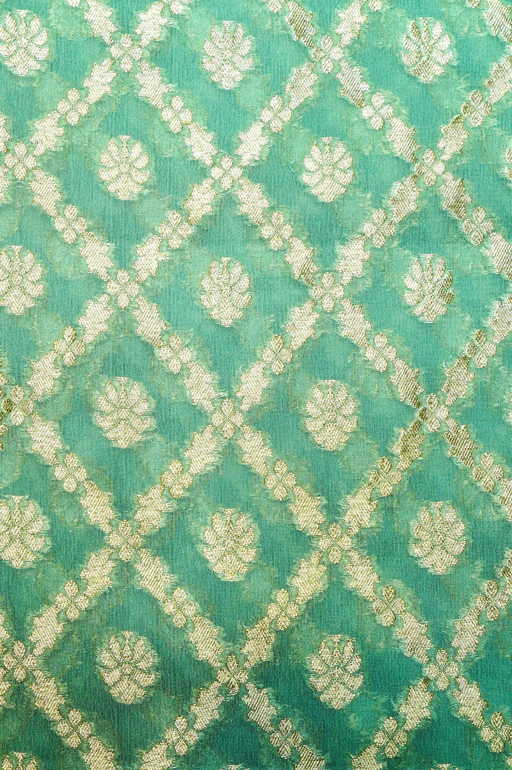 Handwoven Rama Green Banarasi Khaddi Georgette Suit