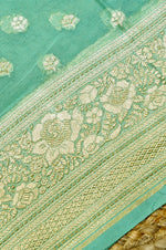 Handwoven Rama Green Banarasi Khaddi Georgette Suit