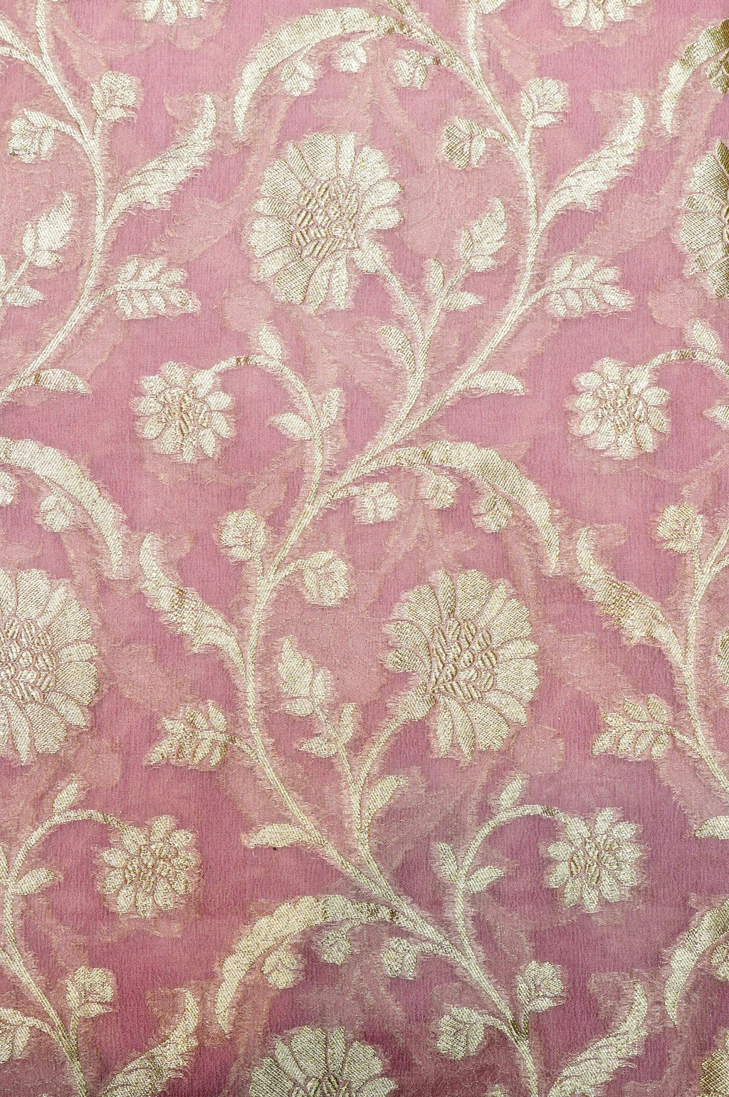Handwoven Onion Pink Banarasi Khaddi Georgette Suit