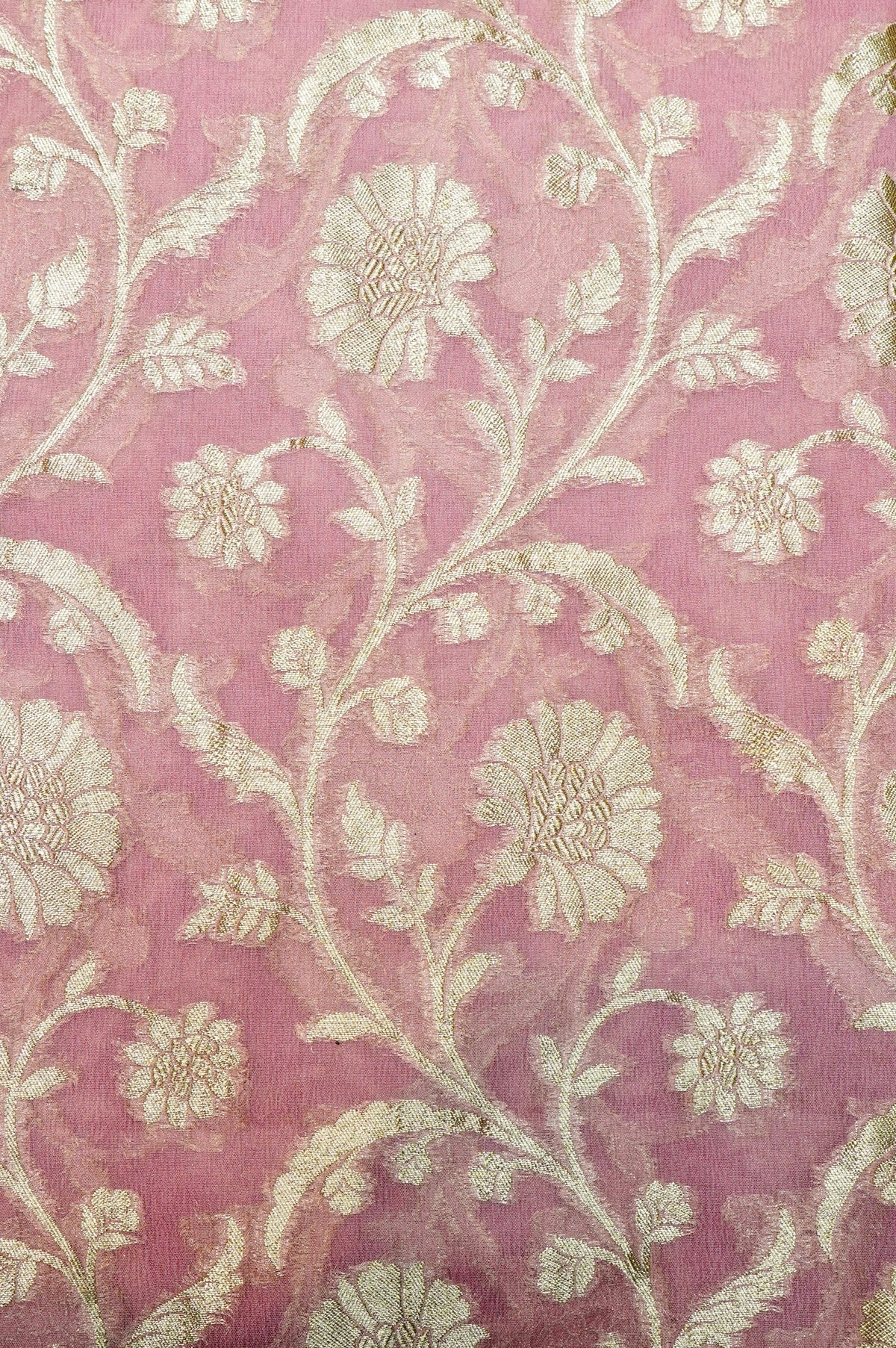 Handwoven Onion Pink Banarasi Khaddi Georgette Suit