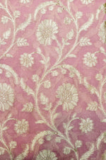 Handwoven Onion Pink Banarasi Khaddi Georgette Suit