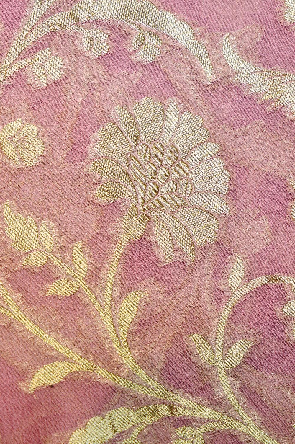 Handwoven Onion Pink Banarasi Khaddi Georgette Suit