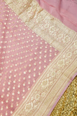 Handwoven Onion Pink Banarasi Khaddi Georgette Suit